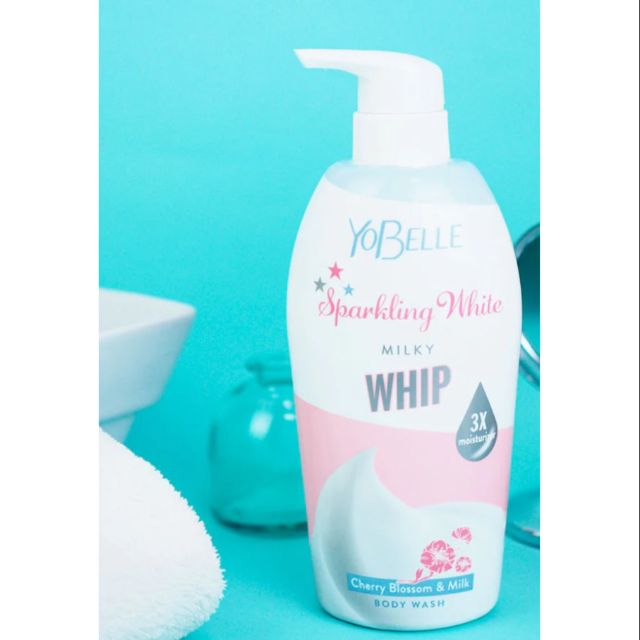 Yobelle Milky Whip Body Wash 400ml  #Cherry Blossom & Mike ครีมอาบน้ำสูตรฟองวิปละเอียด จากโยเบล