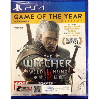 PS4 The Witcher 3 Wild Hunt - Game of the Year Edition (Zone3/Asia)( Eng ) แผ่นเกมส์ ของแท้ มือหนึ่ง มือ1 ของใหม่ ในซีล