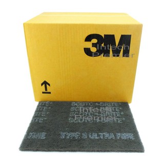 3M 7448 แผ่นสกอตช์ไบรต์สีเทา ขนาด 6นิ้วx9นิ้ว (20แผ่น)