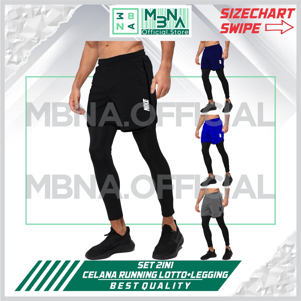 2IN1 UNISEX LOTTO RUNNING PANTS + กางเกงกีฬาขายาวสําหรับผู้ชาย/ผู้หญิงทุกขนาด L SPORTS GYMFITNESS/FU