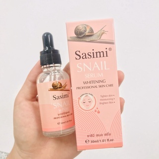 Sasimi เซรั่ม Snail Serum เซรั่มสเนล สูตรผิวใสเรียบเนียนและควบคุมความมัน เผยผิวกระจ่างใส บอกลาปัญหาสิว 30 ml.