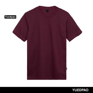 เสื้อยืดสีขาวYuedpao ยอดขาย No.1 รับประกันไม่ย้วย 2 ปี ผ้านุ่ม เสื้อยืดเปล่า เสื้อยืดสีพื้น เสื้อยืดคอกลม_สีเลือดหมู