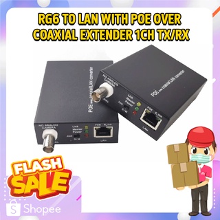 RG6 TO LAN WITH POE OVER COAXIAL EXTENDER 1CH TX/RX