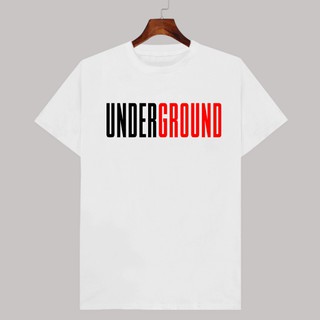 เสื้อยืด สีขาว UNDERGROUND คอกลม มีเก็บปลายทาง