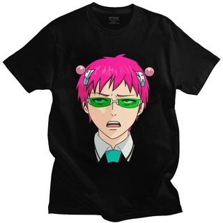 ถูกสุดๆเสื้อยืดแขนสั้น ผ้าฝ้าย 100% พิมพ์ลายอนิเมะ The Disastrous Life Of Saiki Kfor Pre Shrunk สไตล์ฮิปสเตอร์