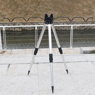 ที่ตั้งคันเบ็ดอลูมิเนียม 3 ขา วางคันเบ็ดได้ 7 คัน.อลูมิเนียมอัลลอยด์ Telescopic Fishing Rods Holder ที่ยึดพับ ขาตั้ง