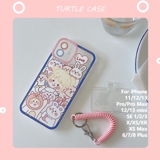 [พร้อมส่ง] เคสโทรศัพท์มือถือนิ่ม ลายลูกบาศก์น่ารัก พร้อมสายคล้อง สําหรับ iPhone 14 13 12 11 12 12 Pro 12 Pro max 11 11 Pro max XS max XR 8 กว่าๆ