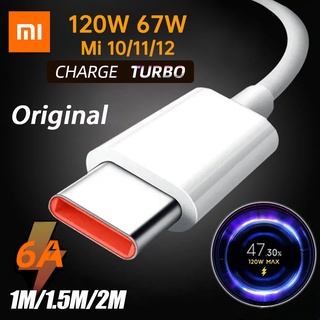 Original Xiaomi Type C Cable Charger Turbo Fast Charge 66W สาย USB C 6A สาย USB C TO USBC สำหรับโทรศัพท์ Mi 12 11 9 Poco