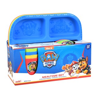 ชุดจานอาหาร ถาดอาหารสำหรับเด็ก เนื้อซิลิโคนปลอดสาร Zak! Designs Mealtime Set, 12 Piece