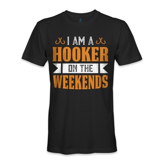 เสื้อยืดผ้าฝ้าย พิมพ์ลาย I am a hooker on the Worldends Funny fishing hobby LHfmag06AEoahn15