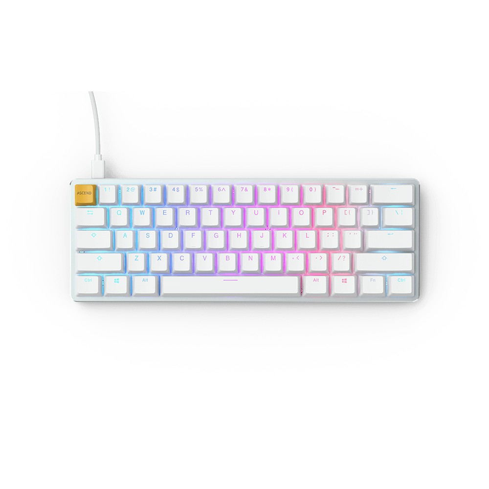 Glorious GMMK Compact Mechanical Keyboard PreBuilt White(US)(Brown SW