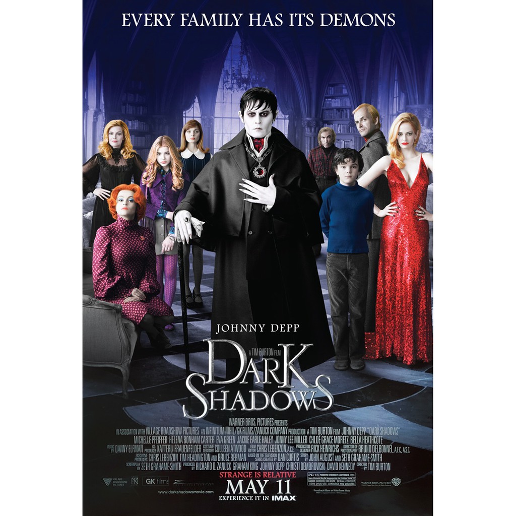 โปสเตอร์ หนัง Dark Shadows (2012) แวมไพร์มึนยุค POSTER 24”x35” นิ้ว American Horror Comedy Johnny De