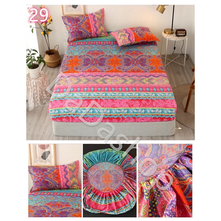 ผ้าปูที่นอน Da1/2 แบบรัดรอบเตียง ขนาด 3.5 ฟุต 5 ฟุต 6 ฟุต （ไม่รวมปลอกหมอน） รัดมุม เตียงสูง10 นิ้ว ไม่มีรอยต่อ ไม่ลอกง่าย - รูปที่ 3