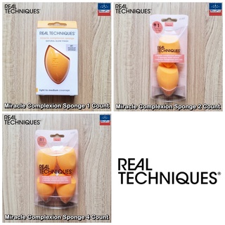 Real Techniques® Miracle Complexion Sponge เรียลเทคนิค ฟองน้ำแต่งหน้า สำหรับการลงรองพื้น ฟองน้ำไข่ Beauty Blender