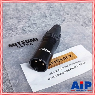 1ตัว MITSUMI 911C16EX XLRผู้ ดำขั้วทอง สีดำ ปลั๊กตัวผู้ แจ๊ค แคนนอน XLR ตัวผู้ 3 ขา สำหรับเข้าสาย เอไอ-ไพศาล