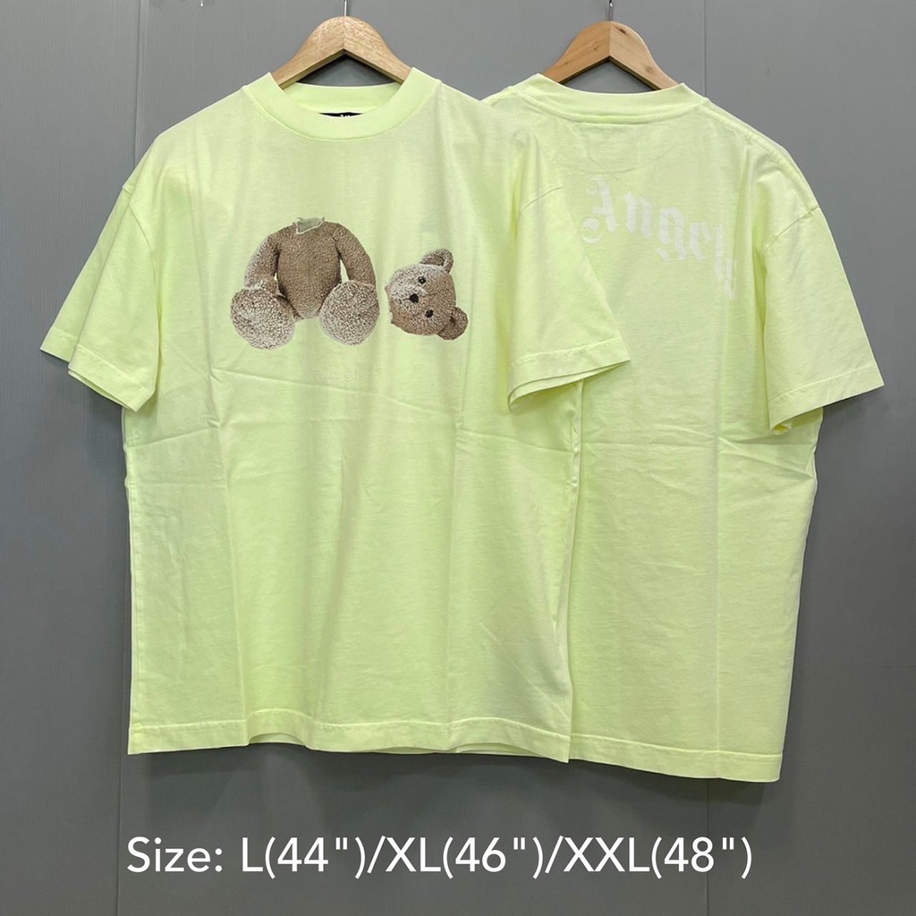 สอบถามStockก่อนกดสั่ง Palm Angels t-shirt tee สีเขียวอ่อน อมเหลือง bear headless เสื้อยืด เสื้อ หมี ปาล์ม แองเจิง ของแท้