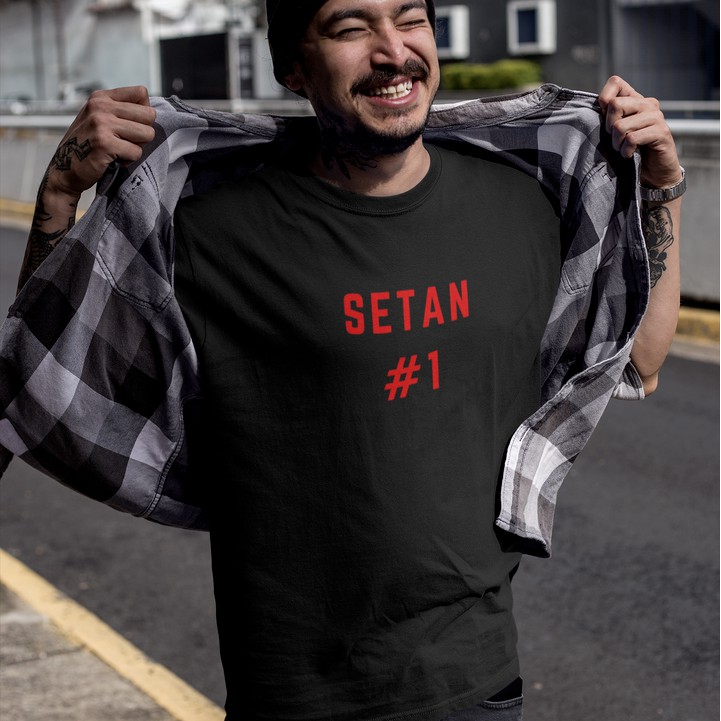 Baju T เสื้อ Lelaki ที่กําหนดเอง T เสื้อผู้ชายตลก Cool T เสื้อ Setan 1