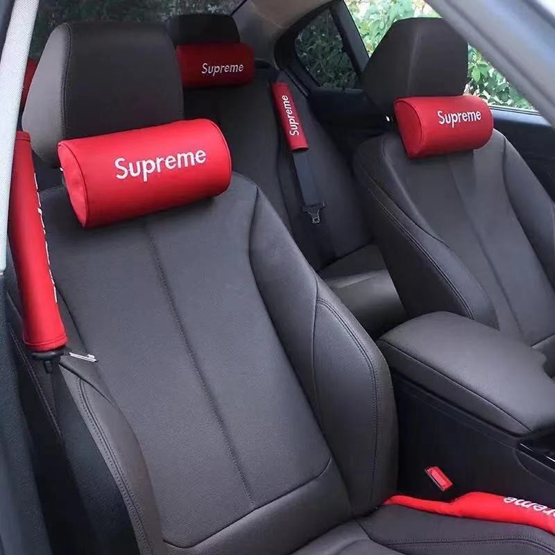 【Ready Stock】 【Ready stocked】popular brand Supreme auto heavyinterior accessories car bone pillow car neck pillow summer seat pillow spot Chaopai yc2N