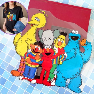 ✪ สติกเกอร์ไวนิล Sesame Street &amp; Kaws ถ่ายเทความร้อน ✪ สติกเกอร์ไวนิล พิมพ์ลายความร้อน DIY สําหรับติดตกแต่ง 1 ชิ้น