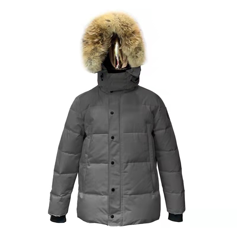 หลังการขายClassic Fashion Real Coyote Fur Winter Mens Canadian CG Wyndham Parka Goose Down Jacket  Outdoor Coat Wnd Wate #2