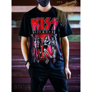 เสื้อยืดผ้าฝ้ายพรีเมี่ยม  278 KISS ROCK เสื้อยืด เสื้อวง เสื้อดำ สกรีนลายอย่างดี ผ้าหนานุ่ม ไม่หดไม่ย้วย  T SHIRT