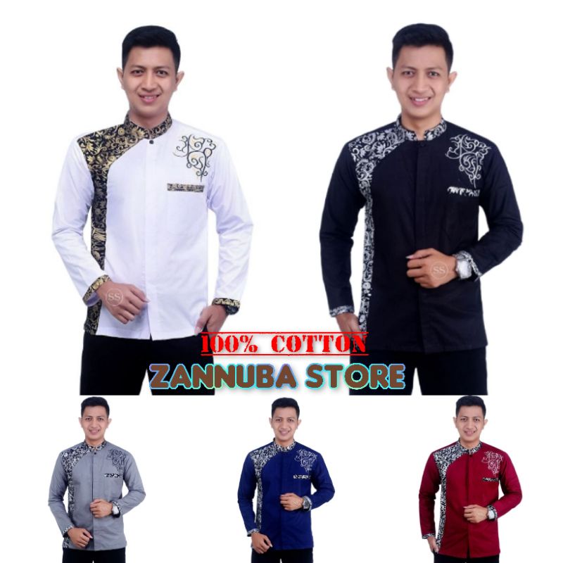 เสื้อเชิ้ตผู้ชาย& 39;s Long Koko ปักบาติก | แฟชั่นมุสลิมสมัยใหม่ R07 Al Himatul Ula M/L/XL ผู้ใหญ่