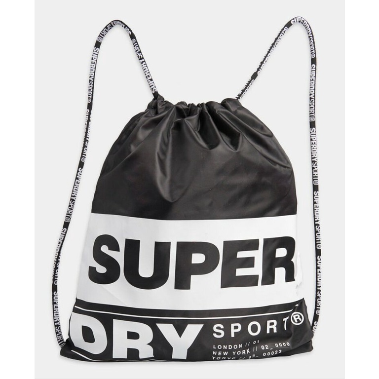 SUPERDRY DRAWSTRING BAG กระเป๋าเป้ กระเป๋าแบบรูดเชือก สำหรับผู้หญิง สี Black