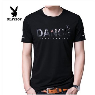 เสื้อยืด Playboy cotton short-sleeved shirt สีดำ