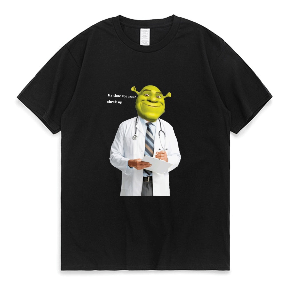 Shrek Check Up Meme T เสื้อ Shrek Memes Dank Memes Doctor Swamp Phototshop แก้ไขพิมพ์เสื้อยืดผู้ชายผ