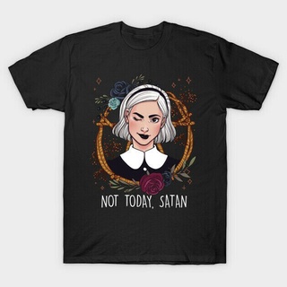 เสื้อยืดfashionเสื้อยืด ผ้าฝ้าย พิมพ์ลายแม่มดซาตาน Chilling Adventures Of Sabrina Not Today สไตล์คลาสสิก สําหรับผู้ชาย U