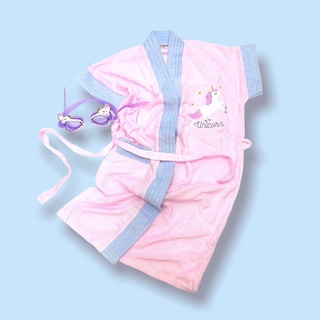 Bathrobe (Unicorn) ชุดคลุมอาบน้ำ ชุดคลุมว่ายน้ำเด็ก/ผู้ใหญ่ ลายยูนิคอร์น สีชมพู-ฟ้า