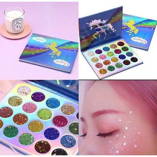 อายแชโดว์ กลิตเตอร์เนื้อครีม Dikalu Unicorn 20 สี เนื้อแน่น ติดทน ม้าน้ำเงิน