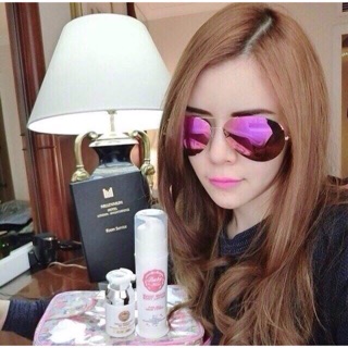 VICTORIA BECKHAM CLASSIC AVIATOR  แว่นกันแดดเลนส์ปรอท กันแดดได้ 100% UV400  เปลือยขอบ นน. เบามากกก ง