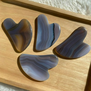 Grey Agate Gua Sha กัวซาหิน เกรย์อาเกต เกรดคัดพิเศษ