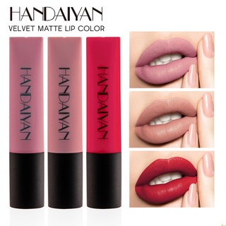 Handaiyan 12สีกำมะหยี่กันน้ำติดทนนานลิปสติกไม่ติดถ้วยกระจกน้ำกลอสเคลือบกระจกลิปหนาแน่นชุ่มชื้น P Earlescent ลิปกลอ