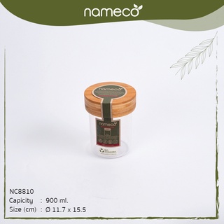 Nameco รุ่น NC8810 Eco Friendly กระปุกฝาไม้ (ฝาเกลียว) รักษ์โลก พลาสติกย่อยสลายได้ เป็นมิตรต่อสิ่งแวดล้อม 1404670