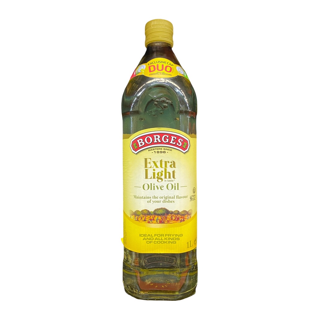 น้ำมันมะกอก "โบรเกส (Borges)" ขนาด 1,000 mL Extra Light สำหรับทำอาหารผัด/ทอด น้ำมันมะกอกบริสุทธิ์ จา