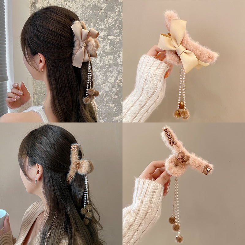 กิ๊บติดผมตุ๊กตาเกาหลีผู้หญิงน่ารักโบว์ Hairball อุปกรณ์เสริม