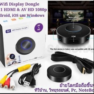 อุปกรณ์ส่งสัญญาณภาพ พร้อมเสียงจากมือถือ Wifi Display Dongle 2in1 HDMI &amp; AV