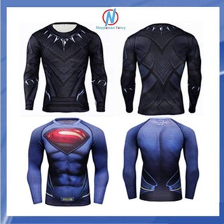 🔥พร้อมส่งจากไทย🔥 เสื้อออกกำลังกาย เสื้อรัดกล้าม เสื้อฟิตเนส Compression Fitness เสื้อแบล็คแพนเตอร์ เสื้อซุปเปอร์แมน