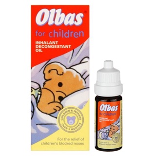 🌟พร้อมส่ง🌟 น้ำมันหอมระเหยลดอาการคัดจมูกสำหรับเด็ก Olbas for Children Inhalant Decongestant Oil