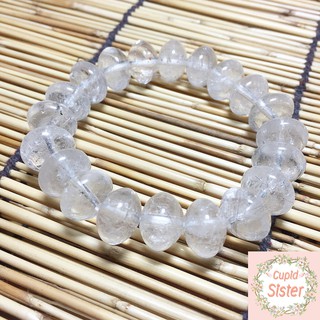 สร้อยข้อมือควอทซ์ใสแซมไหมเงิน (Silver Rutile Quartz Bracelet)