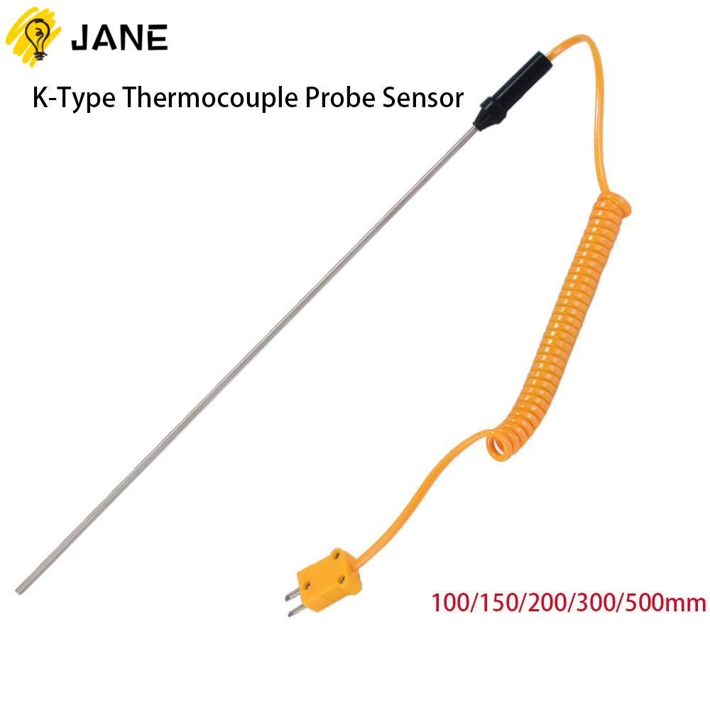 【⚡เวลาจำกัดราคาต่ำ】โพรบเซนเซอร์วัดอุณหภูมิ K-Type 100 150 200 300 500 มม. 50C เป็น 1200C ทนทาน พร้อมสายเคเบิลควบคุมอุณหภูมิ