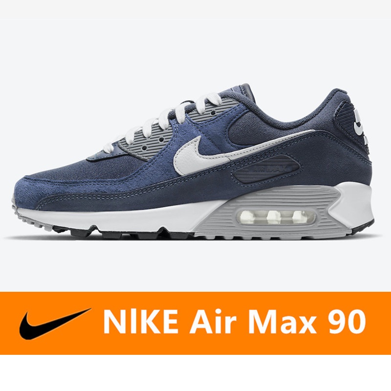 ของแท้ Nike Air Max 90 รองเท้าลำลองตาข่ายระบายอากาศ  รองเท้าวิ่งเบาะลมคลาสสิก - สีกรมท่า