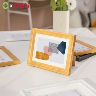 HOMEC กรอบรูป กรอบรูปมินิมอล ขนาด 4x6 5x7 6x8 นิ้ว ดีไซน์เรียบๆ ขาว ดำ สีไม้ หูแขวนผนัง