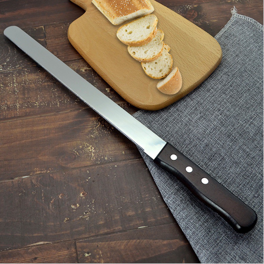 35 ซม. มีดหั่นขนมปัง มีดขนมปัง อุปกรณ์เบเกอรี่ Slicing Bread Knife