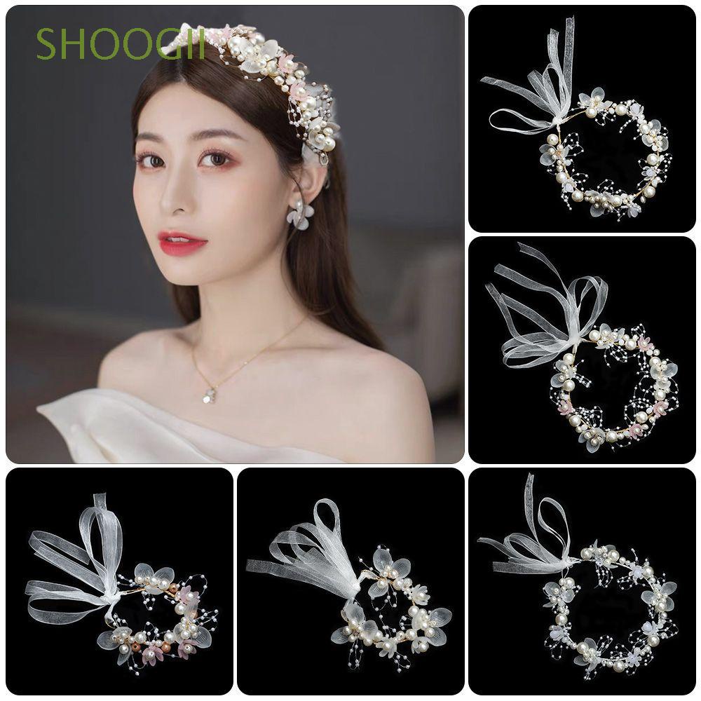 SHOOGII Fashion Bridal Headdress Women Jewelry Flower Tiara Bridesmaid