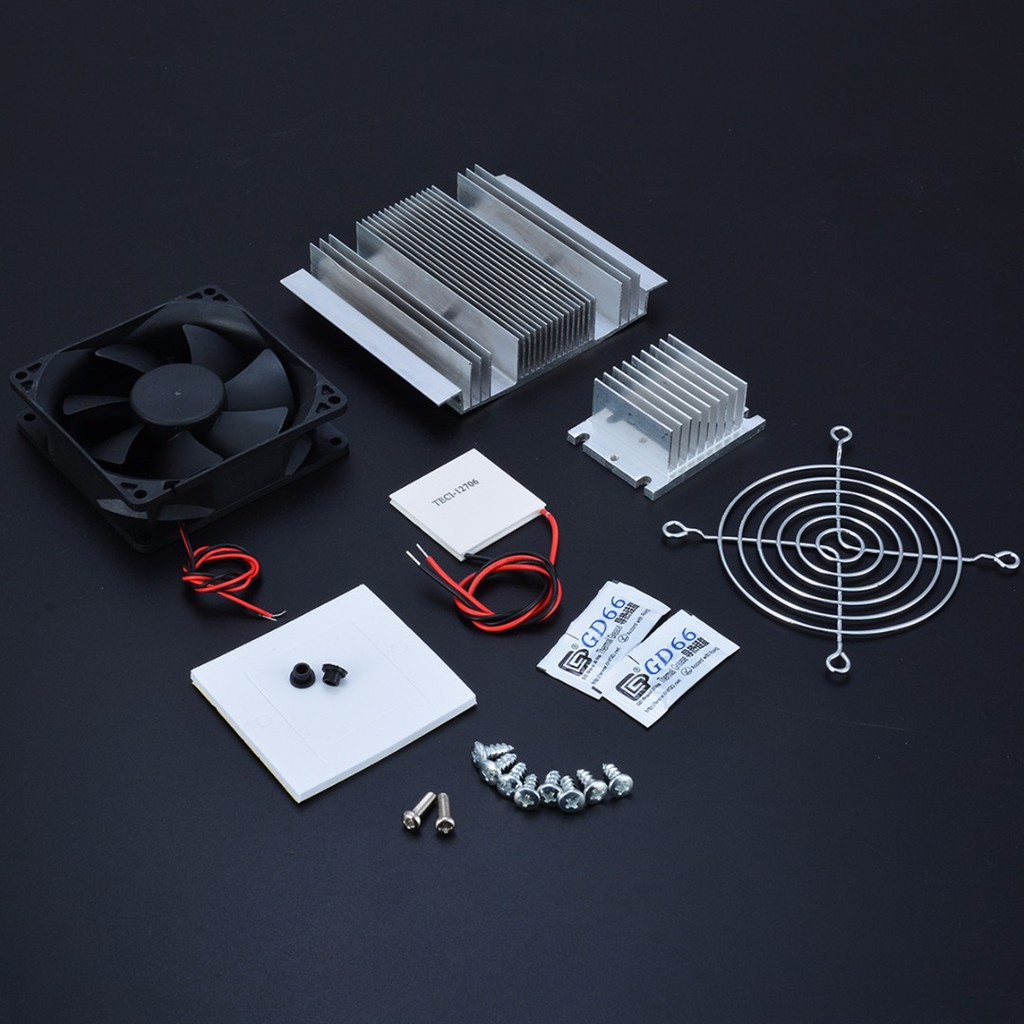 ✿PTPTRATE✿DC 12V Peltier Semiconductor Refrigeration Air Conditioner System Cooler DIY Kit TAQE