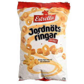 Estrella Peanut Rings Snacks 175g. เอสเทรลล่า พีนัทริงส์ ขนมขบเคี้ยว 175 กรัม