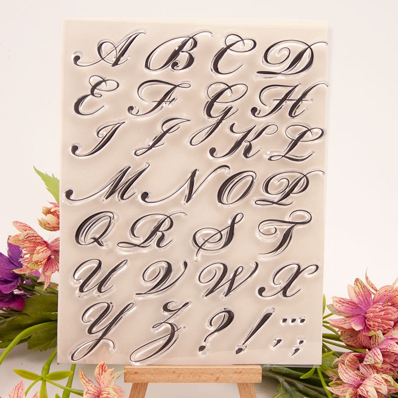 ตัวอักษรตัวอักษรซิลิโคนแสตมป์ใส DIY Scrapbooking ลายนูนอัลบั้มรูปตกแต่งกระดาษการ์ด